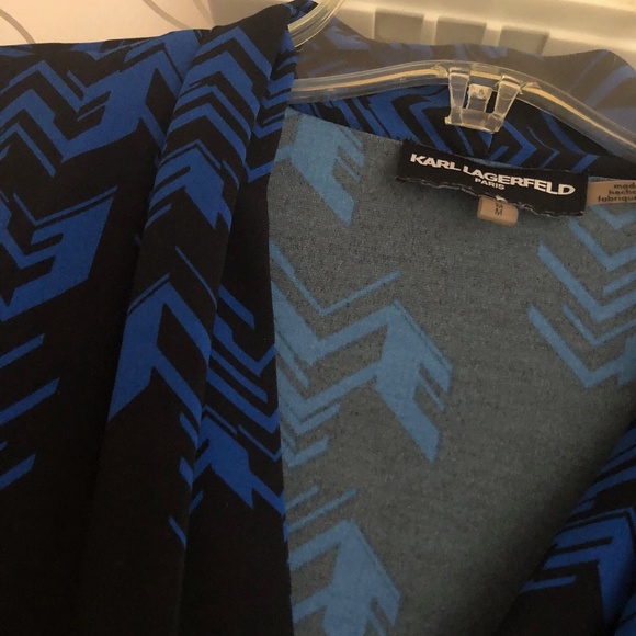Karl Lagerfeld Paris M Blue/Black Top - Picture 5 of 8